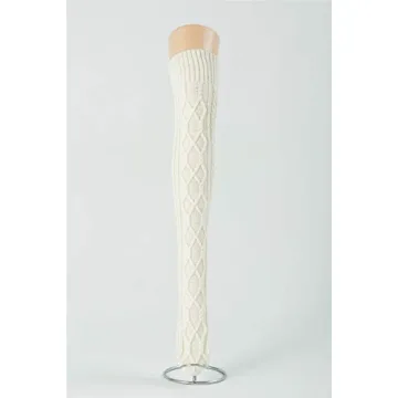 Stylish Women's Cable Knitted Thigh High Socks for Winter