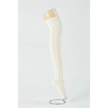Stylish Women's Cable Knitted Thigh High Socks for Winter