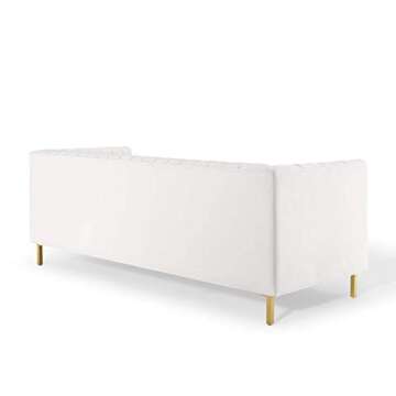 Modway EEI-4132-WHI Shift Channel Tufted Performance Velvet Sofa, White