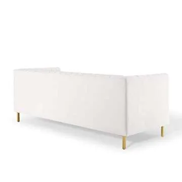 Modway EEI-4132-WHI Shift Channel Tufted Performance Velvet Sofa, White