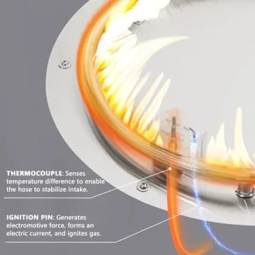 COSIEST Round Fire Pit: 40,000 BTU Outdoor Table