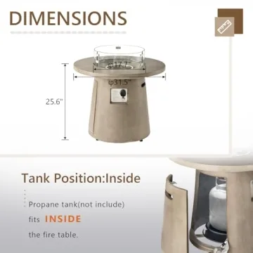 COSIEST Round Fire Pit: 40,000 BTU Outdoor Table