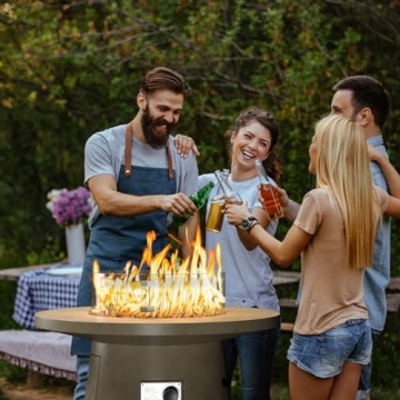 COSIEST Round Fire Pit: 40,000 BTU Outdoor Table