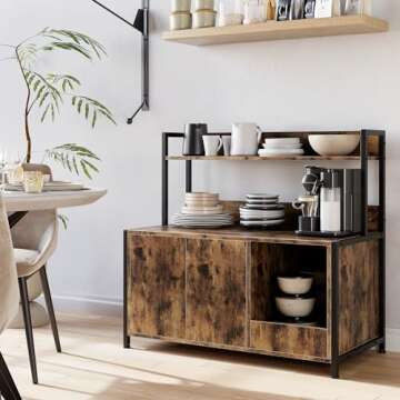 Litter Box Enclosure, Cat Litter Box Furniture with Removable Divider, Large Hidden Litter Box Furni...