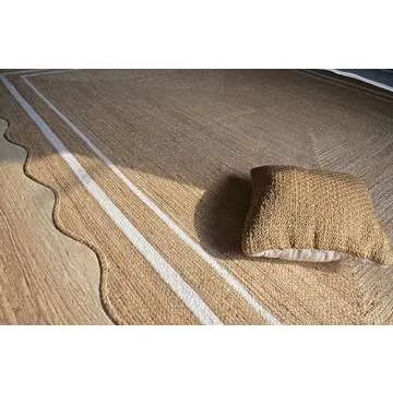 Handwoven Scalloped Jute Rug, Eco-friendly & Versatile