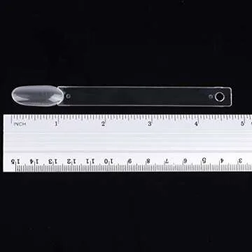 200 Pcs Oval Nail Swatch Sticks Fan-shaped Nail Polish Sample Sticks with Metal Split Ring for Nail Color Display, Clear