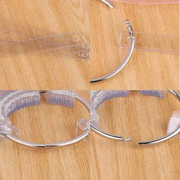 200 Pcs Oval Nail Swatch Sticks Fan-shaped Nail Polish Sample Sticks with Metal Split Ring for Nail Color Display, Clear