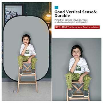 NEEWER Chromakey Backdrops, Double-Sided Blue and Grey Screen, 2 in 1 Foldable and Reversible Background for Photography, Gaming and Live Streaming, 5 x 6.6 inches/1.5 m x 2 m (Blue/Grey)