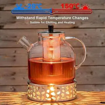 1500ml Glass Teapot with Infuser by Ehugos