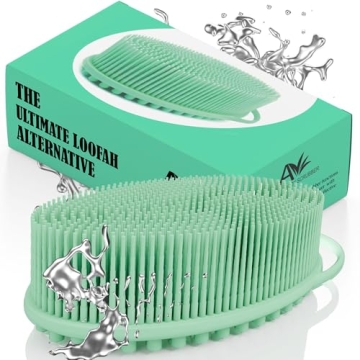 Avilana Silicone Exfoliating Body Scrubber - Gentle Dual-Sided Loofah Alternative