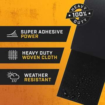 Lockport Black Gaffers Tape 4 inch x 30 Yards - Pro Black Gaff Tape - No Residue, Water Resistant, N...