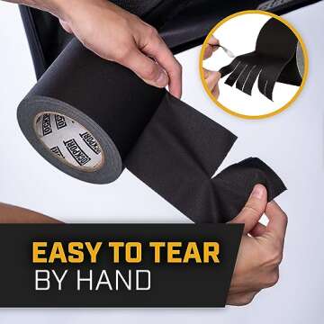 Lockport Black Gaffers Tape 4 inch x 30 Yards - Pro Black Gaff Tape - No Residue, Water Resistant, Non-Reflective, Easy Tear - Multipurpose Photography, Filming, Stage, Production, and More