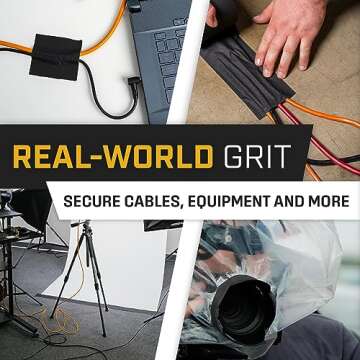 Lockport Black Gaffers Tape 4 inch x 30 Yards - Pro Black Gaff Tape - No Residue, Water Resistant, Non-Reflective, Easy Tear - Multipurpose Photography, Filming, Stage, Production, and More