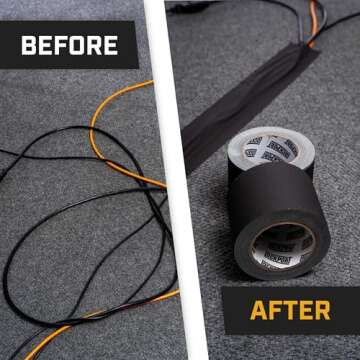 Lockport Black Gaffers Tape 4 inch x 30 Yards - Pro Black Gaff Tape - No Residue, Water Resistant, Non-Reflective, Easy Tear - Multipurpose Photography, Filming, Stage, Production, and More