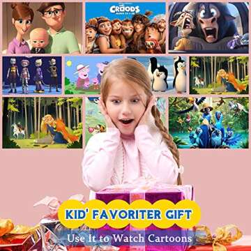 Mini Projector, ELEPHAS Portable Projector for iPhone 1080P Supported, Video Smart Led Pocket Small Home Phone Projector for Bedroom with Laptop HDMI USB TV AV Interfaces and Remote to Watch Cartoon