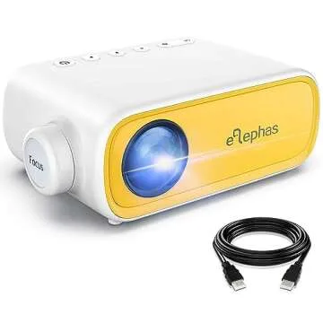 Portable ELEPHAS Mini Projector with HDMI and Remote