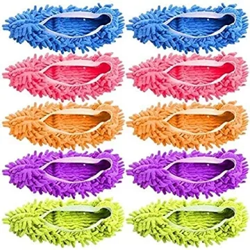 Tamicy Mop Slippers Shoes 5 Pairs - Reusable Microfiber Cleaning Socks