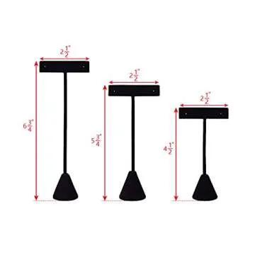 Ikee Design 6Pcs Set Earring T Stand Display Set with 3 Different Heights, T Shape Jewelry Earring S...
