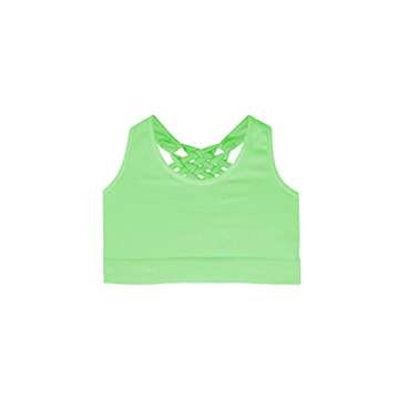 Kurve Girl’s Sleeveless Tank Top - Seamless Stretchy Strappy Back Crop Racerback Bra - Shirt Sport...