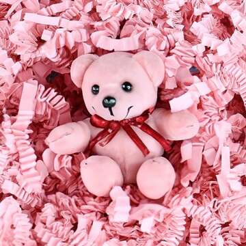 1 Lb (16 oz) Crinkle Shredded Filler Paper Light Pink Pastel Color by Mighty Gadget for Basket Filling, Gift Box Stuffing, Confetti, Packaging