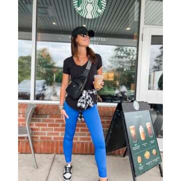 TRYTO Women's Active Easy Long / Regular Length Seamless Scrunch Legging Workout High Waist Butt Lifting Gym Fitness, Long Length Royal Azure, Medium