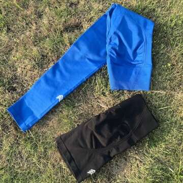 TRYTO Women's Active Easy Long / Regular Length Seamless Scrunch Legging Workout High Waist Butt Lifting Gym Fitness, Long Length Royal Azure, Medium