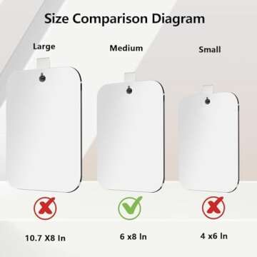 Shatterproof Shower Mirror Fogless for Shaving with Hook (Medium 8x6 inch)40% Cheaper Than the Origi...