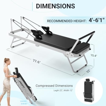 PAETA Foldable Pilates Reformer for All Fitness Levels