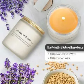 Bridesmaid Gifts - Matron of Honor, Bachelorette Bridal Party Gifts for Sister Women Friends, Wedding Present for Bridesmaid, Maid of Honor Proposal Gifts from Bride, Lavender Scented Candle