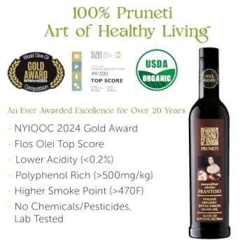 Pruneti - Frantoio Robust, Organic Early Harvest Italian Olive Oil Extra Virgin from Tuscany, Italy,...