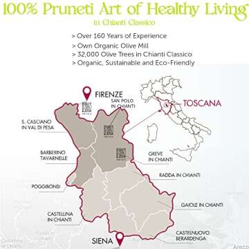 Pruneti - Frantoio Robust, Organic Early Harvest Italian Olive Oil Extra Virgin from Tuscany, Italy, Polyphenol Rich 500+ mg/kg, Gold Winner, First Cold Pressed - 16.9 fl oz