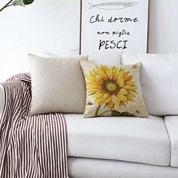 Home Decor Cotton Linen Square Throw Pillowcase Cushion Cover Pillow Shams Vintage Butterfly Red Flower 18" x 18"