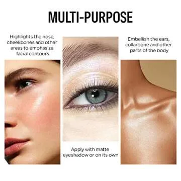 KYDA Liquid Highlighter, Moisturizing Liquid Illuminator for Face & Body, High Glossy Finish, Natural Glow Liquid Luminizer, Silky Creamy, Lightweight Blendable, by Ownest Beauty-#03