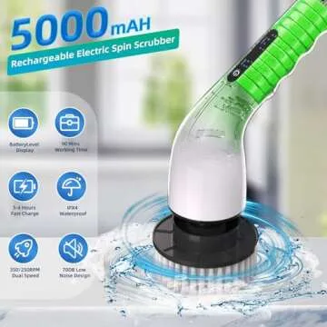 Electric Spin Scrubber: Cordless Cleaning Brush with 8 Heads