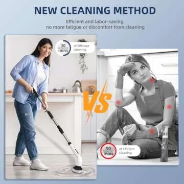 Electric Spin Scrubber: Cordless Cleaning Brush with 8 Heads