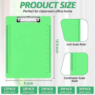 PANDRI Plastic Clipboards 30 Pack Clear Colored Clipboards for All Ages