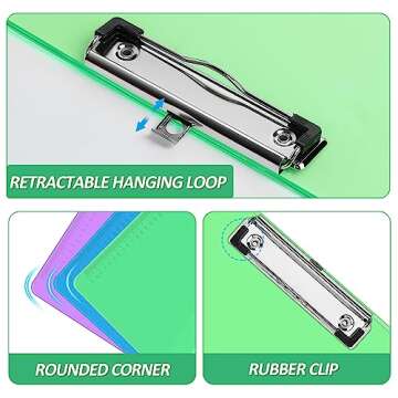 PANDRI Plastic Clipboards 30 Pack Lightweight & Colorful