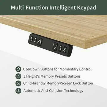 FEZIBO L Shaped Electric Standing Desk with LED