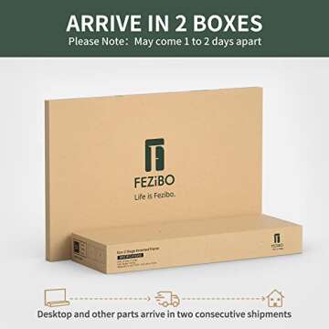 FEZIBO L Shaped Electric Standing Desk with LED