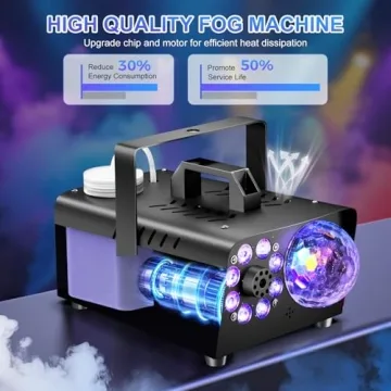 1200W Fog Machine with Disco Lights and RGB Effects