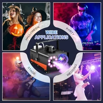 1200W Fog Machine with Disco Lights and RGB Effects