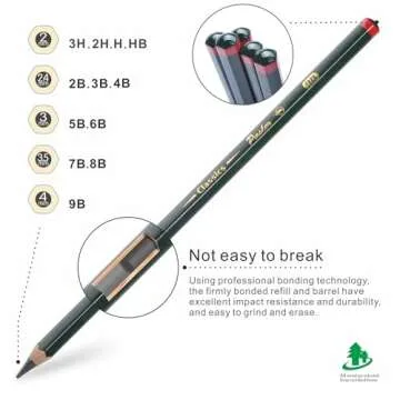 Pasler Professional Graphic Sketching Drawing Pencils 12 Count (2B)