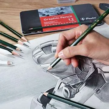 Pasler Professional Graphic Sketching Drawing Pencils 12 Count (2B)