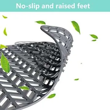 AWOKE Silicone Sink Protectors for Kitchen Sink, 26''x 14'' Folding Non-slip Sink Mat Grid, for Bottom of Farmhouse Stainless Steel Porcelain Sink with Rear Drain (Grey)