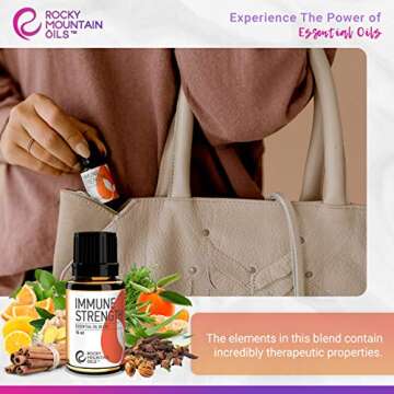 Rocky Mountain Oils Immune Strength Essential Oil Blend - Essential Oils for Diffuser, Topical, and Home - 15ml