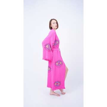 Bodho Handmade Evil Eye Boho Festival Kimono - 100% Organic Cotton