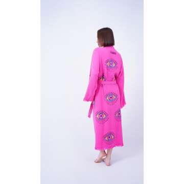 Bodho Handmade Evil Eye Boho Kimono - Eco-Friendly Cover Up