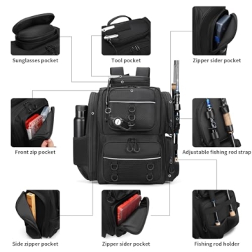 WANOON 42L Waterproof Fishing Backpack - Durable & Spacious