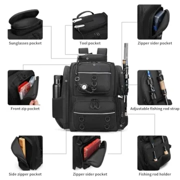 WANOON 42L Waterproof Fishing Backpack - Durable & Spacious