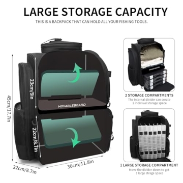 WANOON 42L Waterproof Fishing Backpack - Durable & Spacious